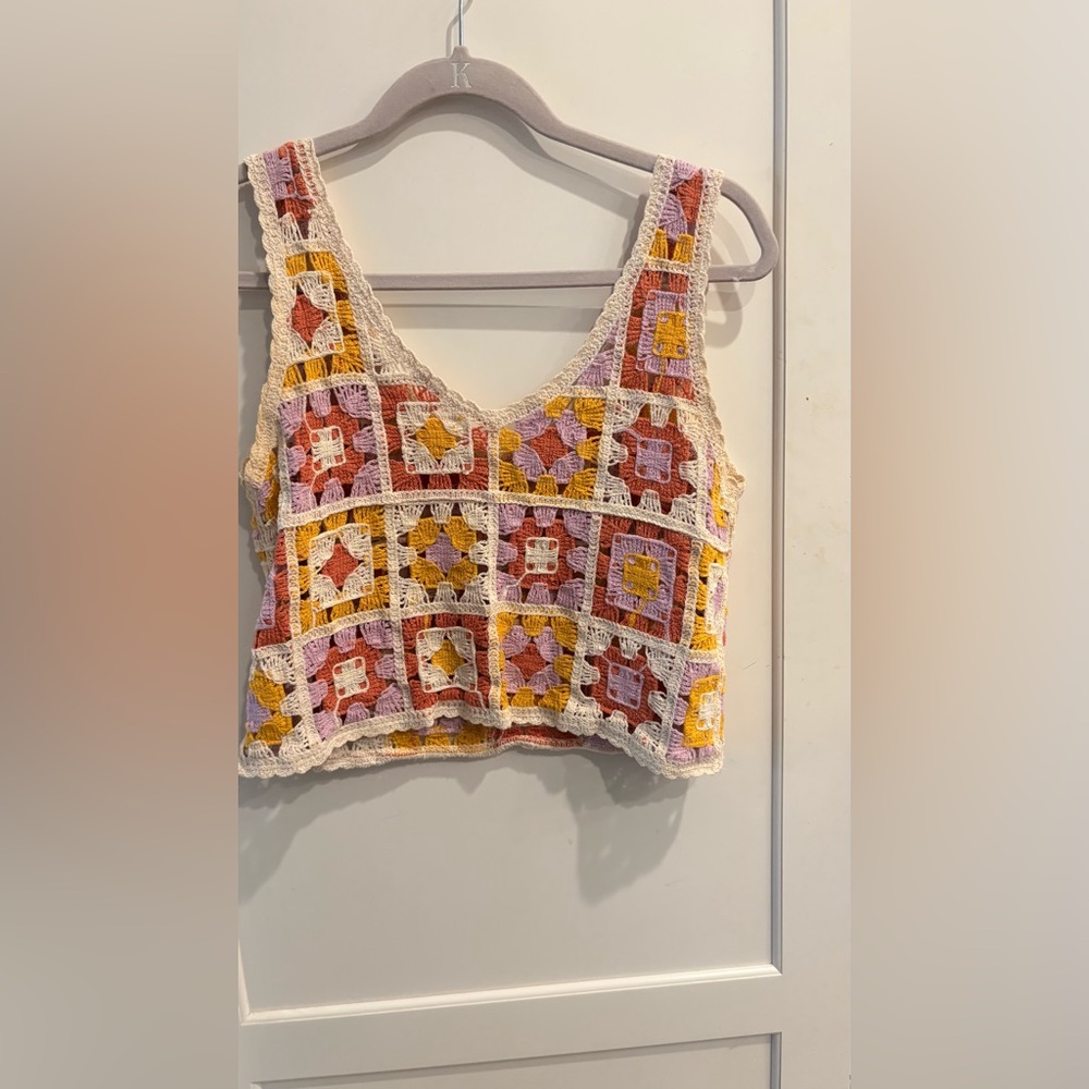 Rebellion Yellow Orange Sleeveless Graphic Crop Tank Top